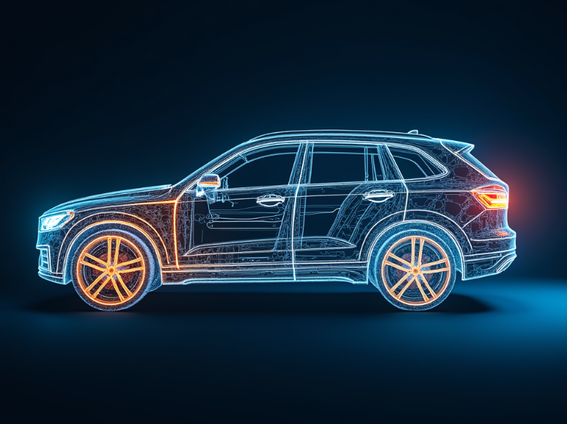 Coupling Attenuation 시험의 목적을 설명하기 위한 자동차 전기 시스템을 의미하는 투시도